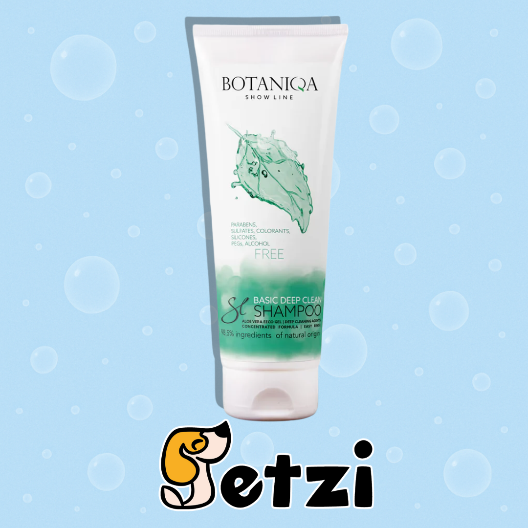 BOTANIQA SHOW LINE BASIC DEEP CLEAN SHAMPOO – PROFESJONALNY SZAMPON DLA PSA DOGŁĘBNIE MYJĄCY, 250ML