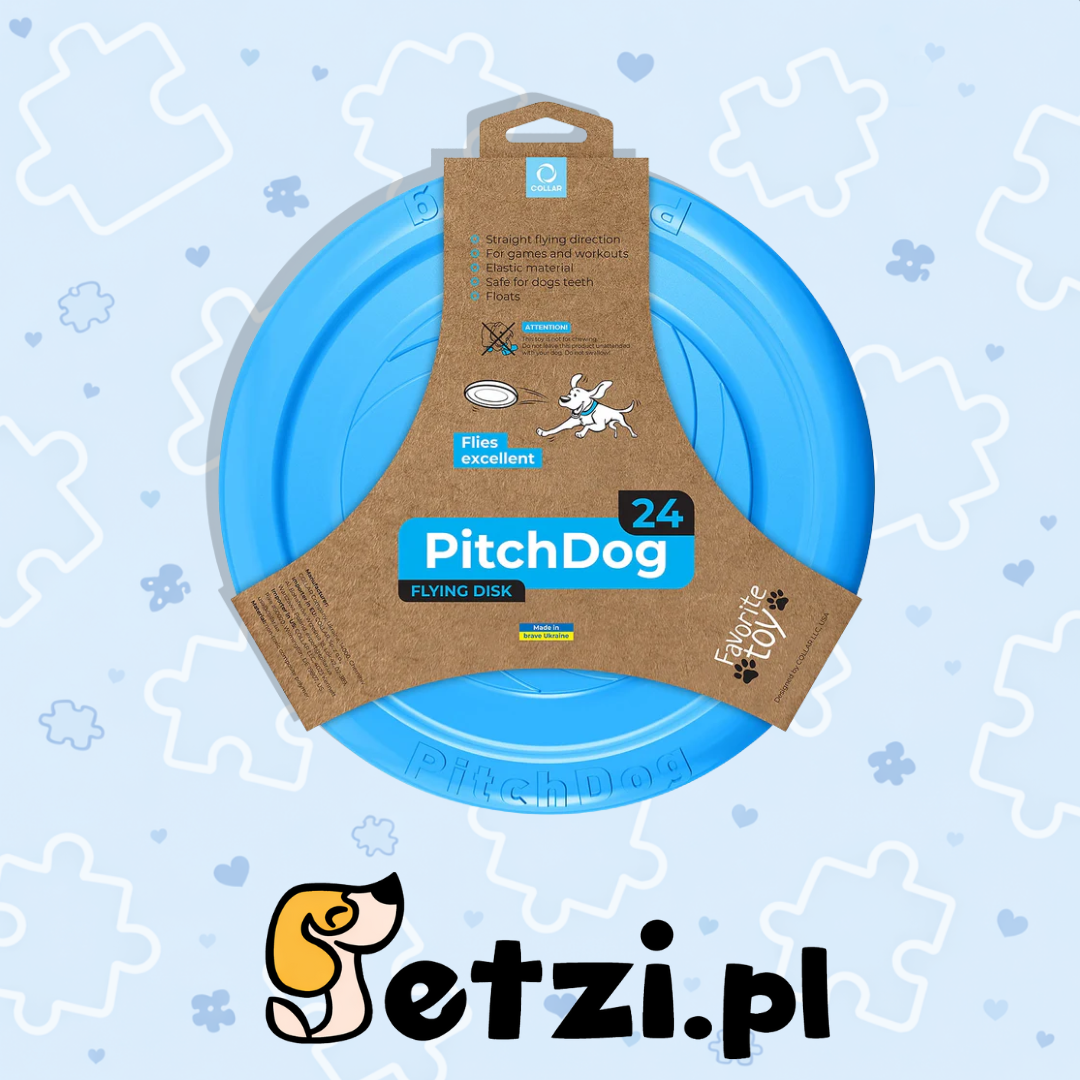 PITCHDOG ZABAWKA, LATAJĄCY DYSK, ŚREDNICA 24 CM NIEBIESKI