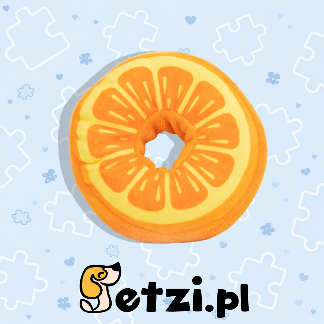 BUBA DONUT POMARAŃCZOWY 12CM - PLUSZOWA ZABAWKA DLA PSA Z PISZCZAŁKĄ
