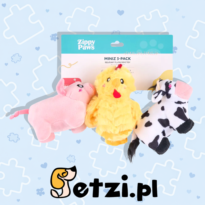 ZIPPY PAWS MINIZ 3PACK BARNYARD FRIENDS