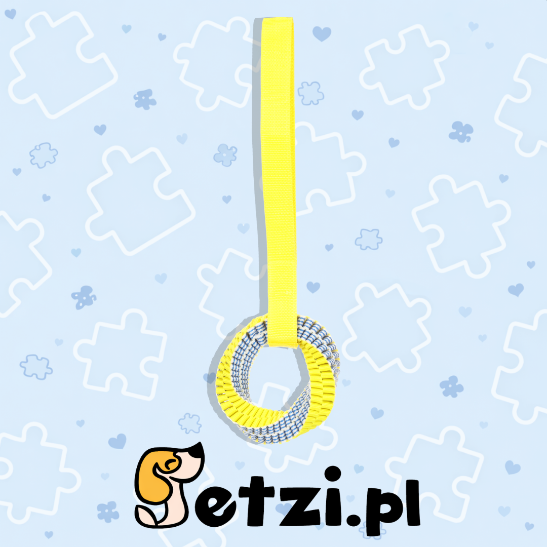 FLAMINGO DT GLOWA PULL ROPE + RING BLUE/YELLOW L 50X15X4CM