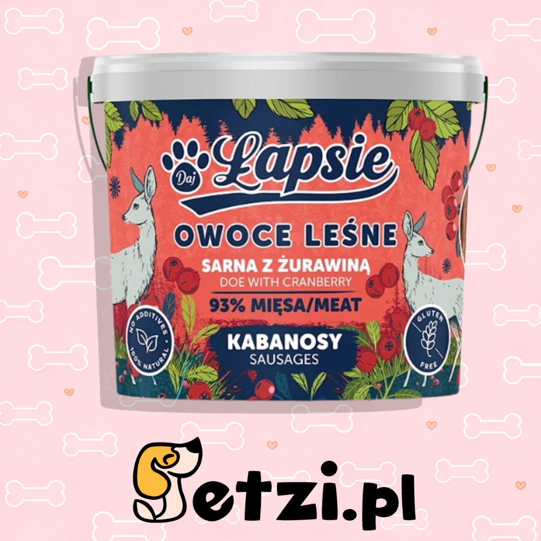 ŁAPSIE OWOCE LASU KABANOSY SARNA Z ŻURAWINĄ 160G