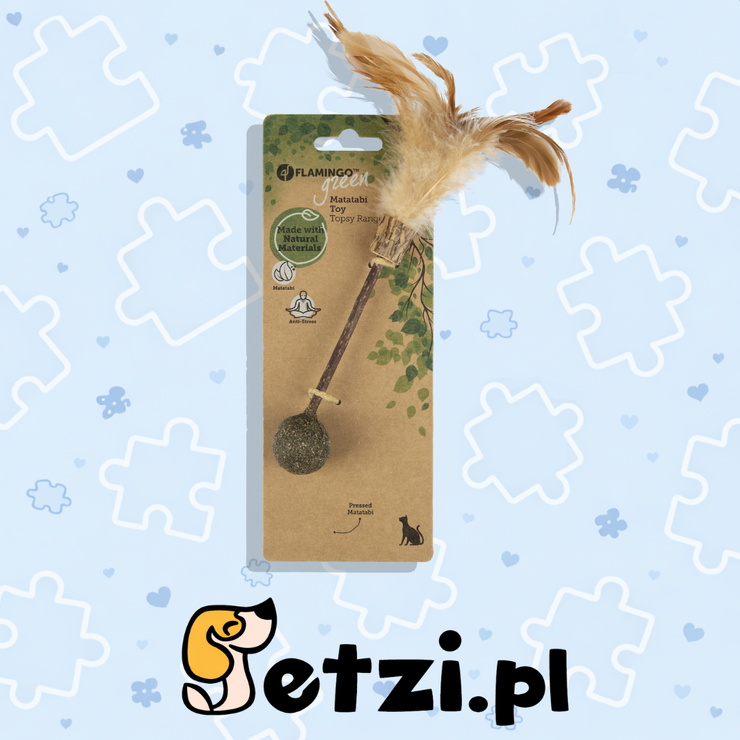 FLAMINGO CT TOPSY STICK WOOD + BALL MATATABI NATURE 25CM