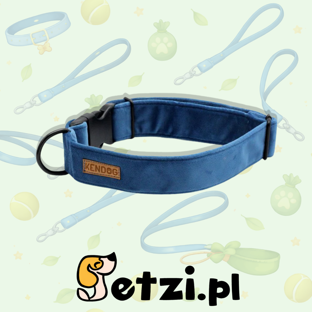 KENDOG OBROŻA DLA PSA VELVET BLUE 4CM M