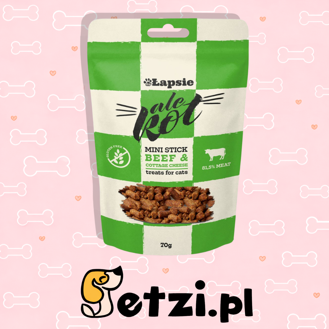 HAPPY SNACKY ALE KOT PATYCZKI Z WOŁOWINY I TWAROŻKU 70G