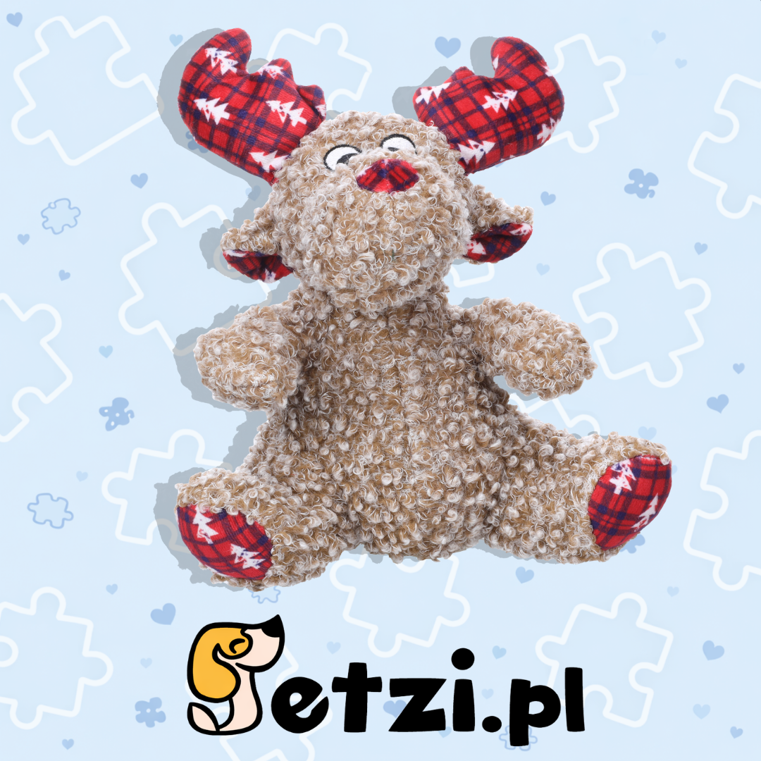 FLAMINGO CHRISTMAS TOY KROLA REINDEER SITTING BROWN 19X13X24CM