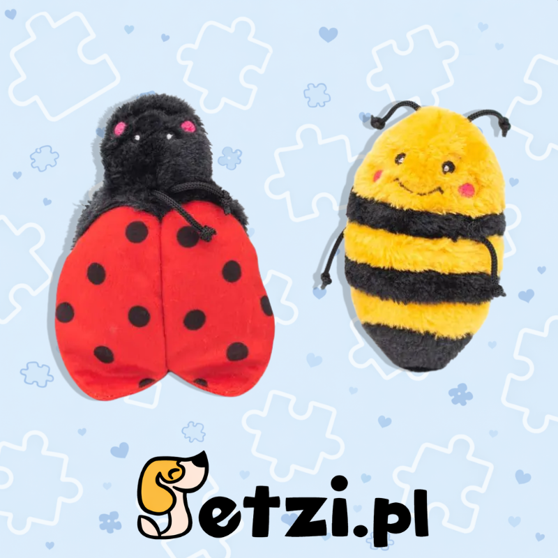 ZIPPY PAWS CRINKLE 2PACK BEE AND LADYBUG
