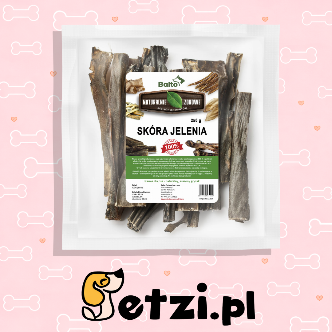 BALTO GRYZAK DLA PSA - SKÓRA JELENIA (OPAK. 250 G)