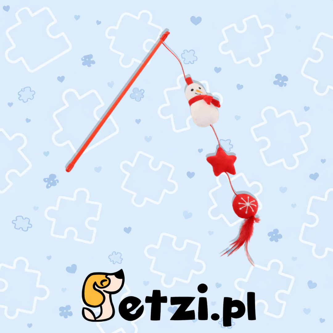 BUBA ZABAWKA DLA KOTA ŚWIĘTA! WĘDKA Z BAŁWANEM