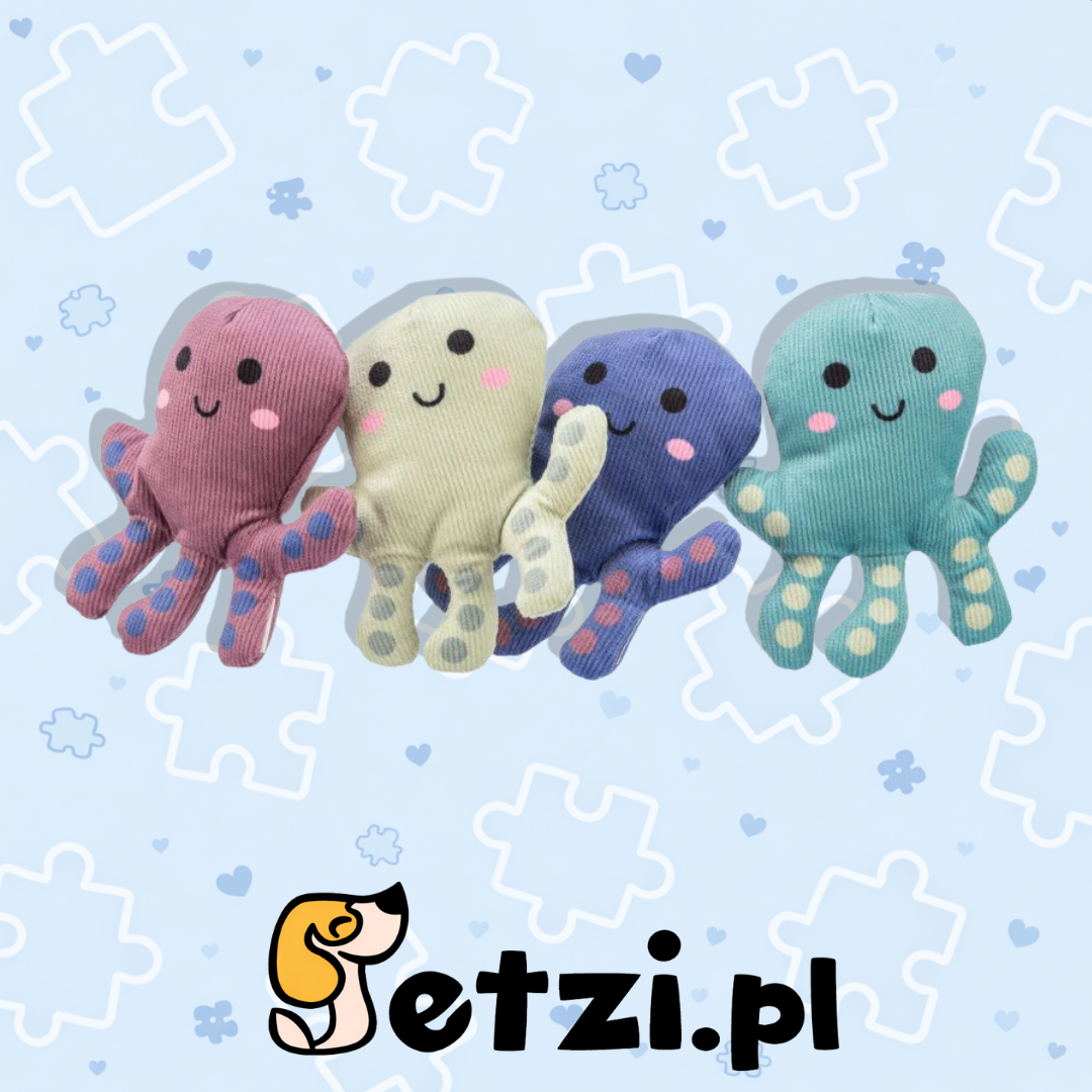 TRIXIE OŚMIORNICA ZABAWKA DLA KOTA PLUSZOWY 10 CM Z KOCIMIĘTKĄ