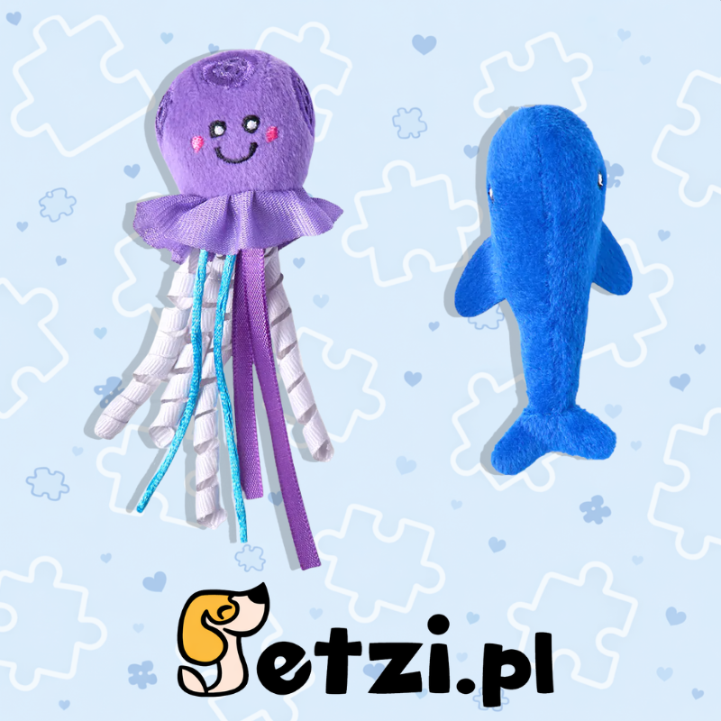 ZIPPY CLAWS MESH MATES 2PACK JELLYFISH AND WHALE