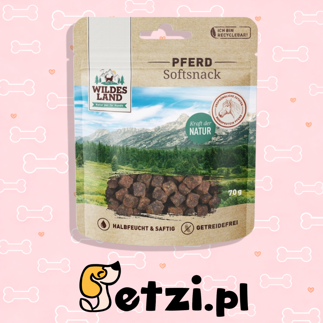 WILDES LAND DOG SOFTSNACK PFERD KONINA PRZYSMAKI PÓŁWILGOTNE 70G