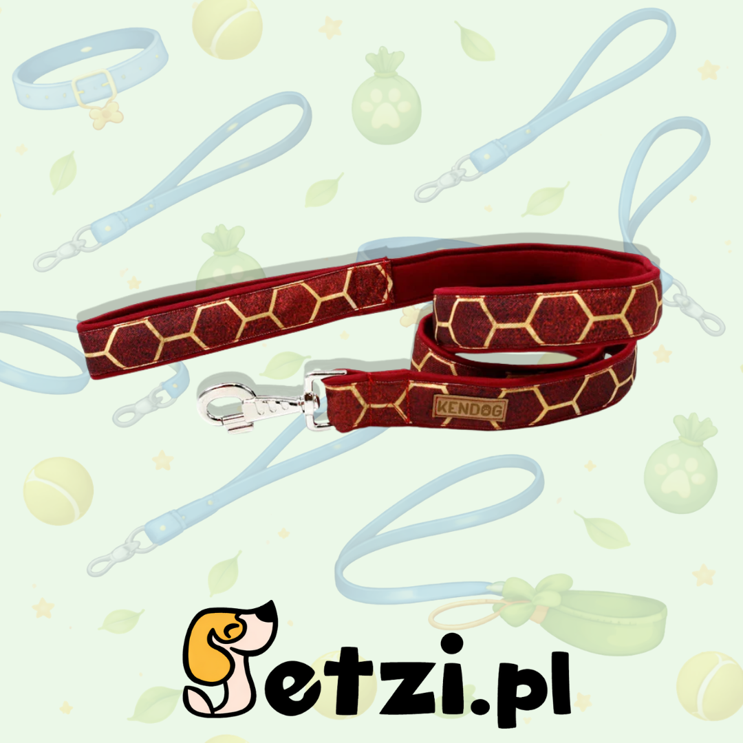 KENDOG SMYCZ PRZEPINANA BORDO PLASTRY MIODU 300CM 2CM
