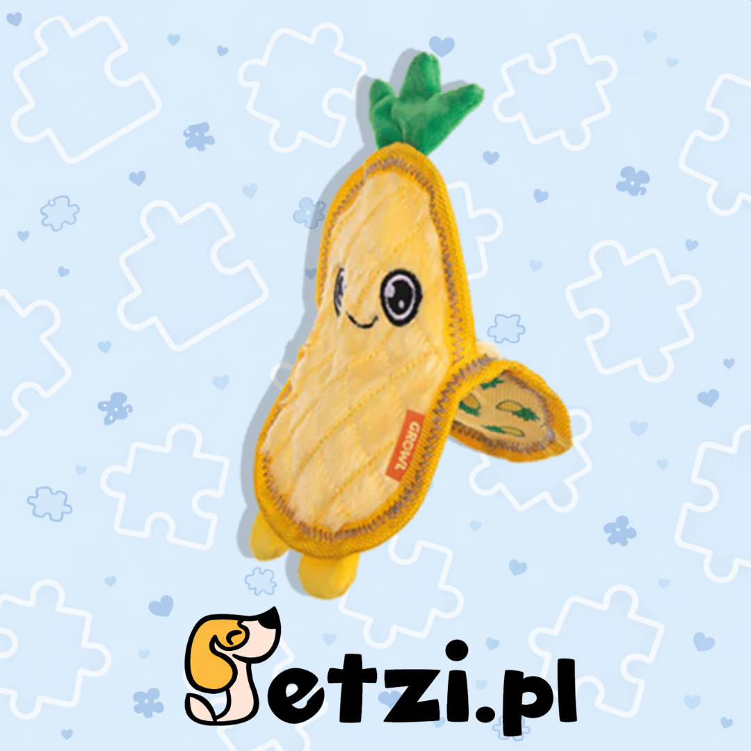 GROWL FLIP FLOPPZ PINEAPPLE YELLOW - KOLOROWA, WYTRZYMAŁA ZABAWKA DLA PSIAKA