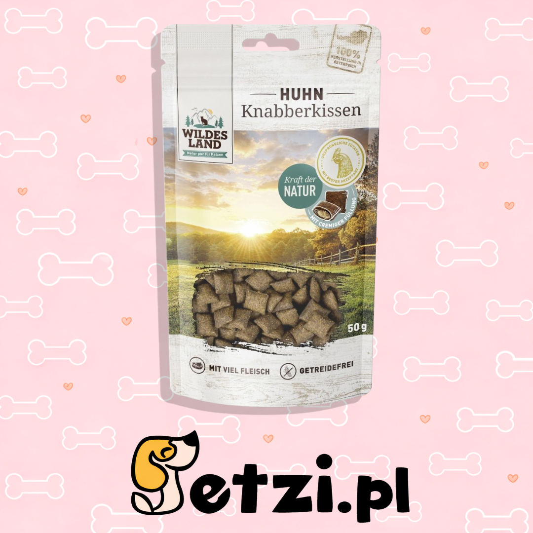 WILDES LAND CAT KNABBERKISSEN HUHN PRZYSMAKI DLA KOTA 50G