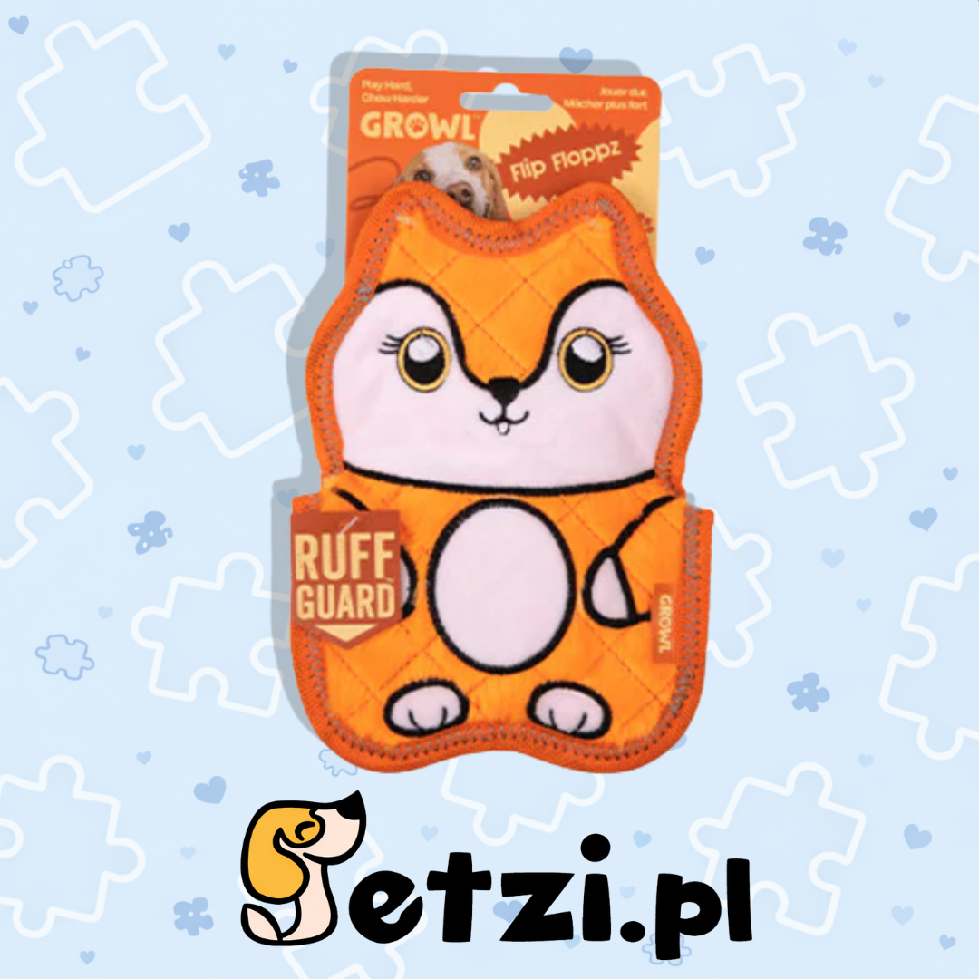 GROWL FLIP FLOPPZ FOX ORANGE - KOLOROWA, WYTRZYMAŁA ZABAWKA DLA PSIAKA