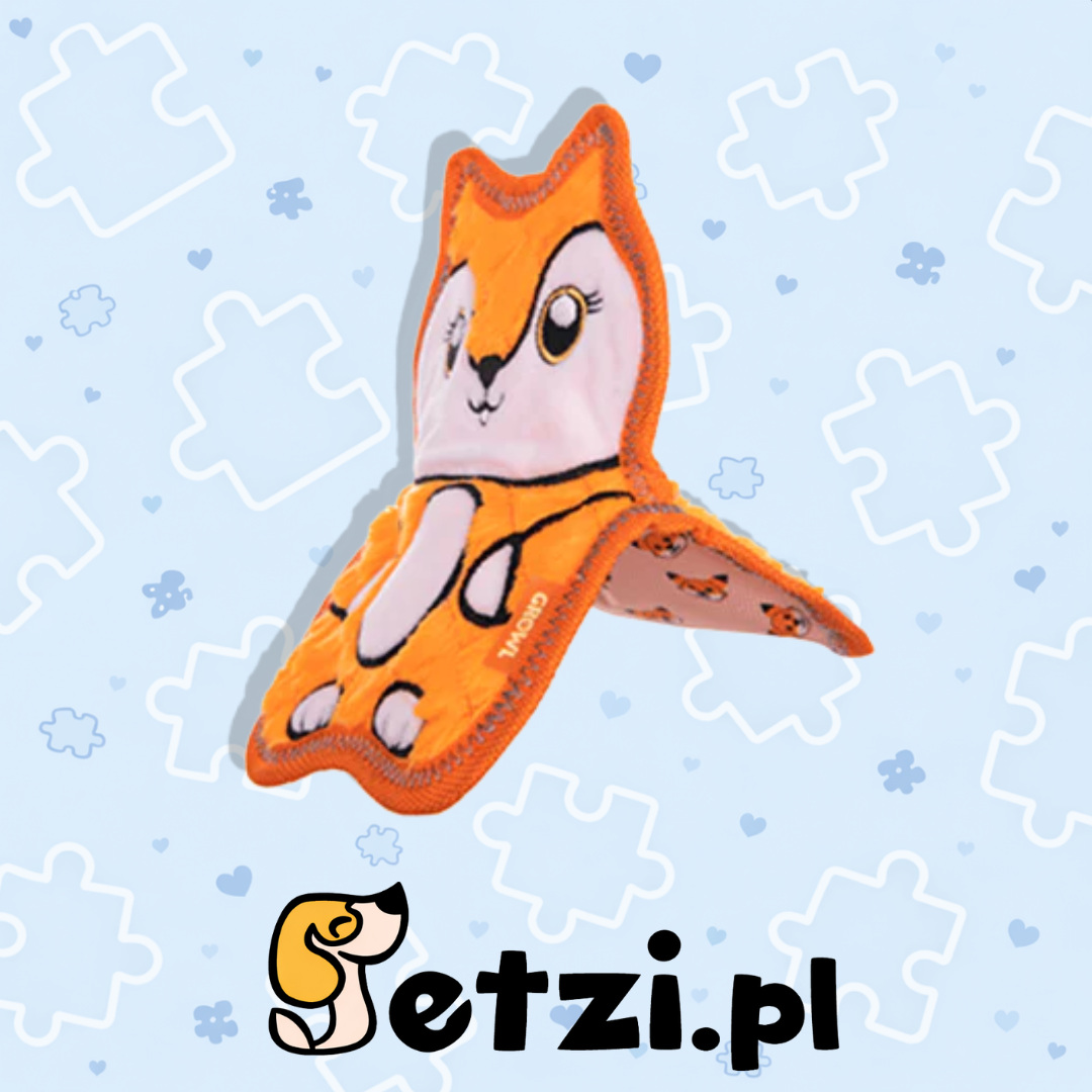 GROWL FLIP FLOPPZ FOX ORANGE - KOLOROWA, WYTRZYMAŁA ZABAWKA DLA PSIAKA