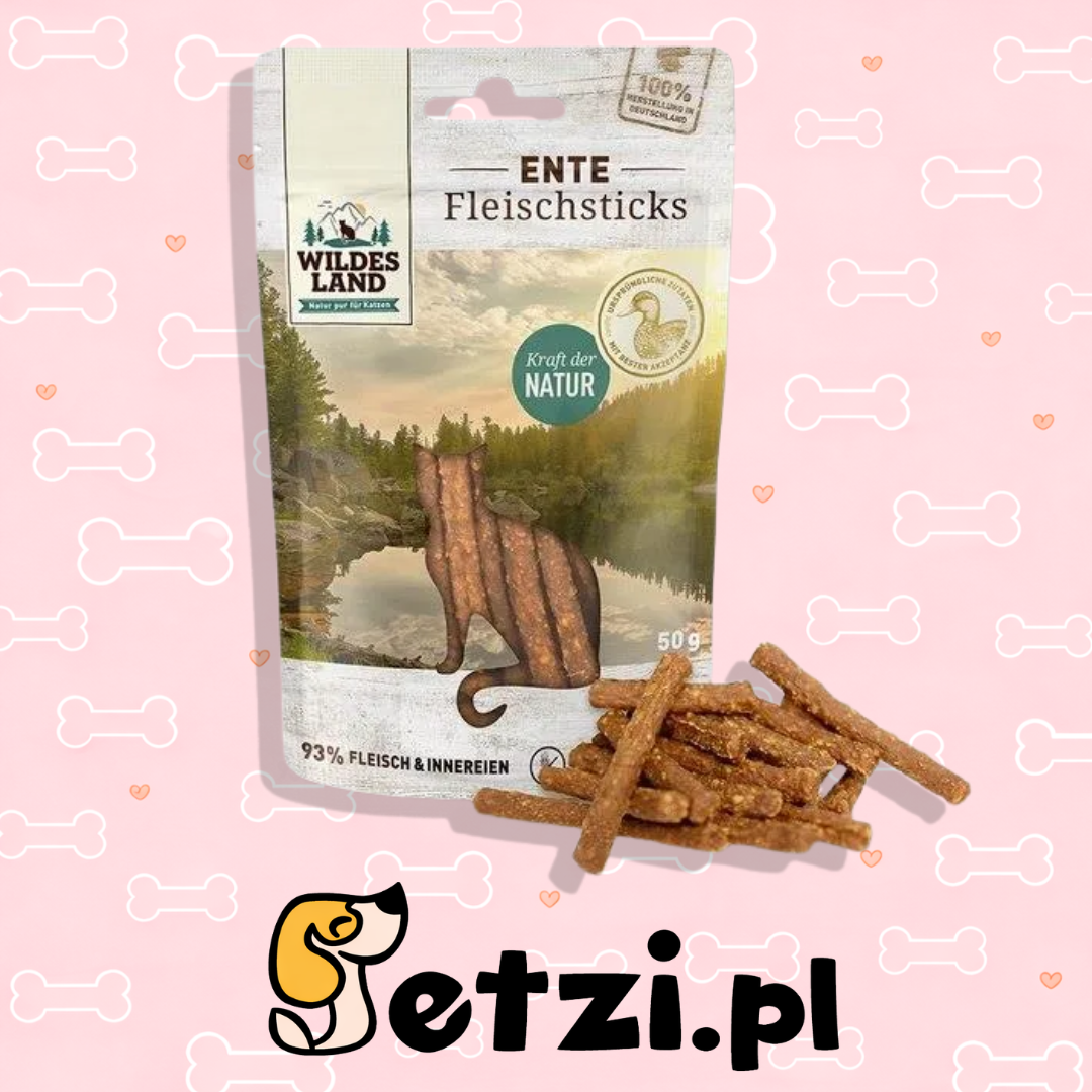 WILDES LAND CAT FLEISCHSTICKS ENTE PATYCZKI Z KACZKI 50G