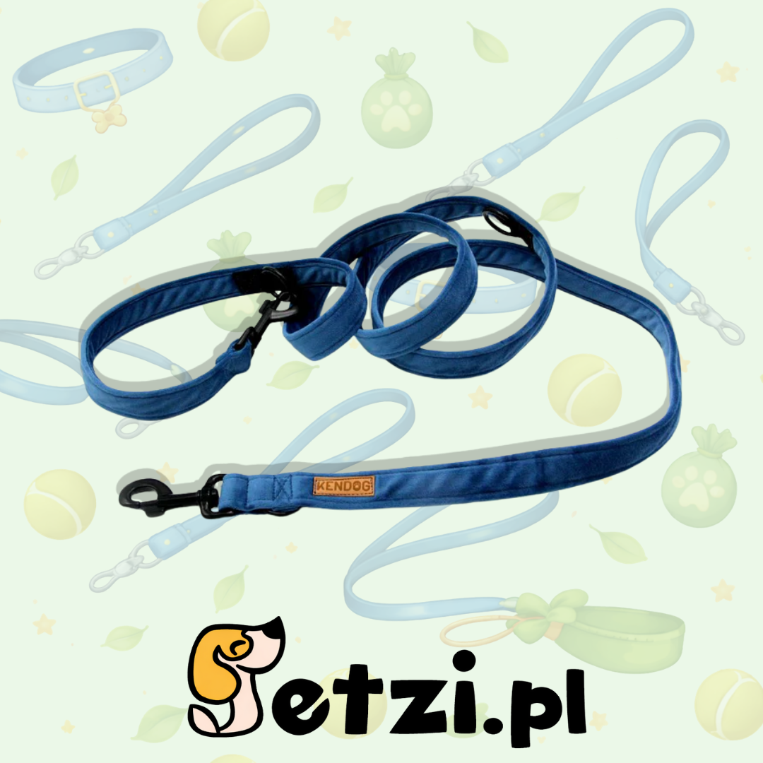 KENDOG SMYCZ PRZEPINANA VELVET BLUE 200 CM 2CM