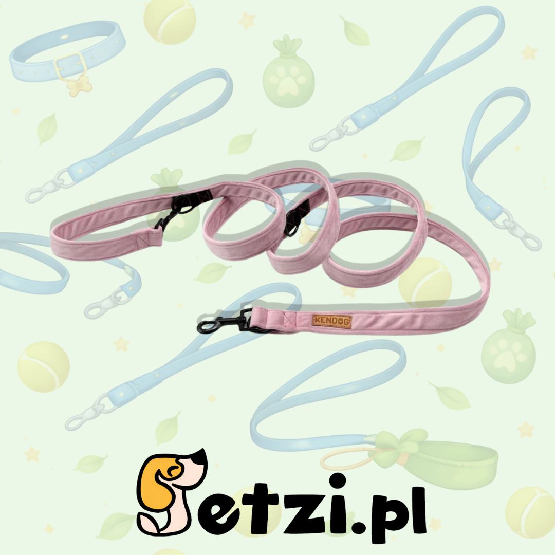 KENDOG SMYCZ PRZEPINANA VELVET PINK 300CM