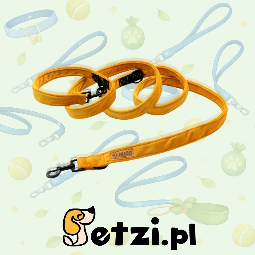 KENDOG SMYCZ PRZEPINANA VELVET YELLOW 300CM