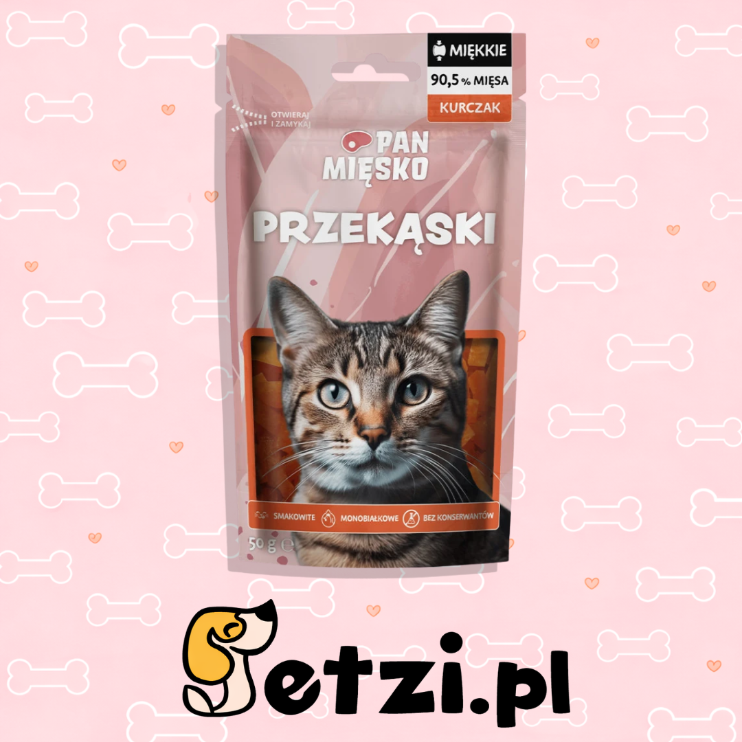 PAN MIĘSKO PRZYSMAKI DLA KOTA PRZEKĄSKI KURCZAK 50G
