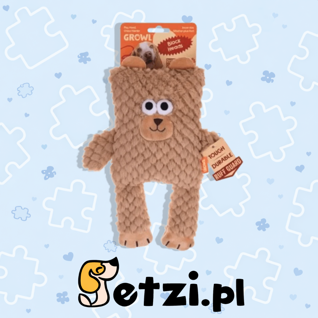 GROWL BLOCK HEADS BEAR - WYTRZYMAŁA ZABAWKA DLA PSA