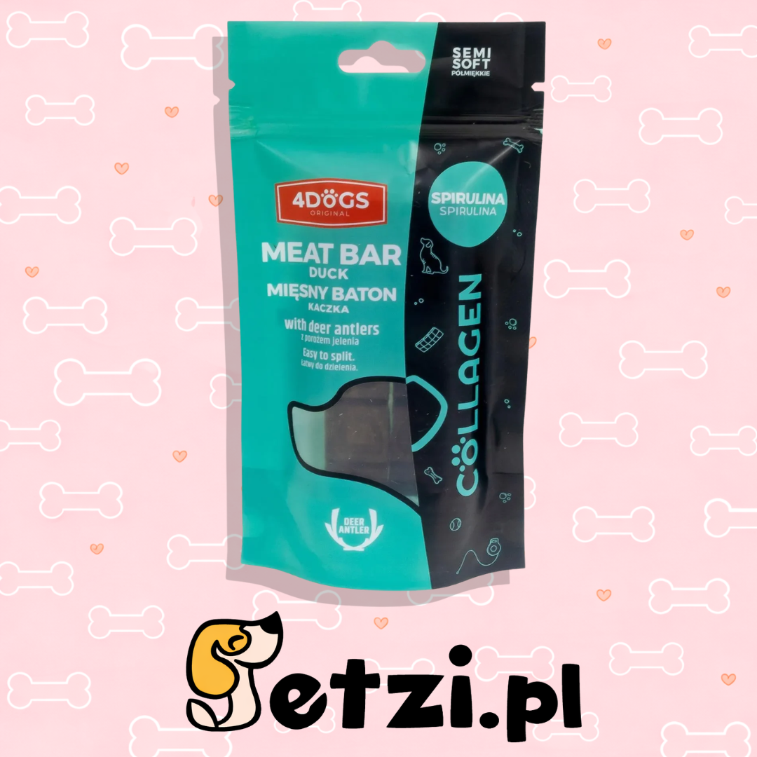 4DOGS COLLAGEN LINE BATONY Z KACZKI SPIRULINA SEMI SOFT 2SZT