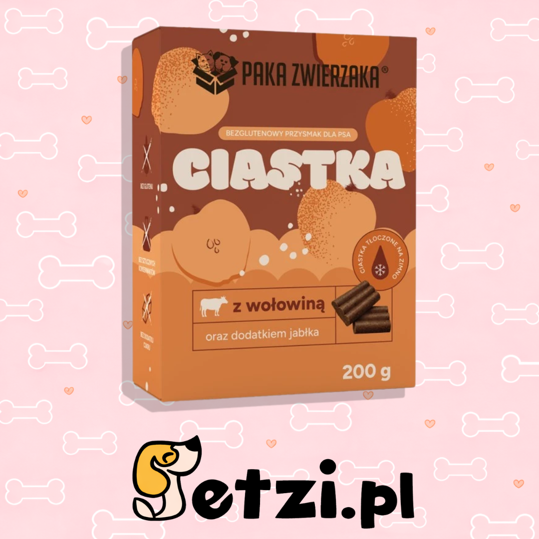 PAKA ZWIERZAKA CIASTKA DLA PSA WOŁOWINA Z JABŁKIEM 200G