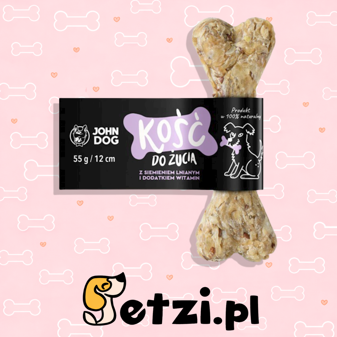 JOHN DOG KOŚĆ Z SIEMIENIEM LNIANYM I WITAMINAMI 12CM