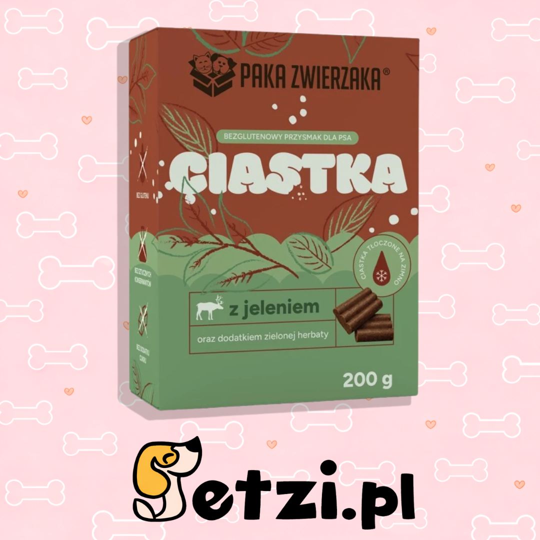 PAKA ZWIERZAKA CIASTKA DLA PSA JELEŃ Z ZIELONĄ HERBATĄ 200G
