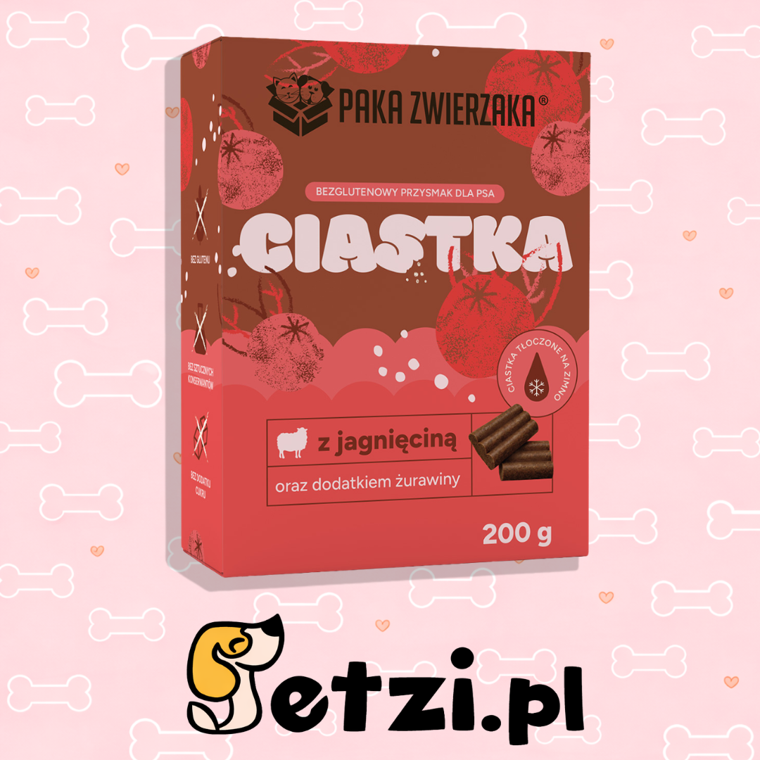 PAKA ZWIERZAKA CIASTKA DLA PSA JAGNIĘCINA Z ŻURAWINĄ 200G