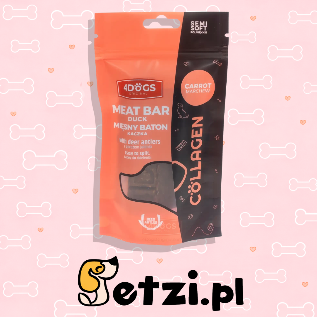 4DOGS COLLAGEN LINE BATONY Z KACZKI I MARCHEWKI SEMI SOFT 2SZT