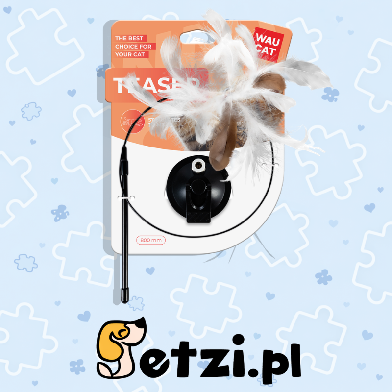 WAUCAT FUN TEASER PRZYSSAWKA Z PIÓRKIEM BIAŁA TWORZYWO SZTUCZNE SILIKON PIÓRKO 800 MM