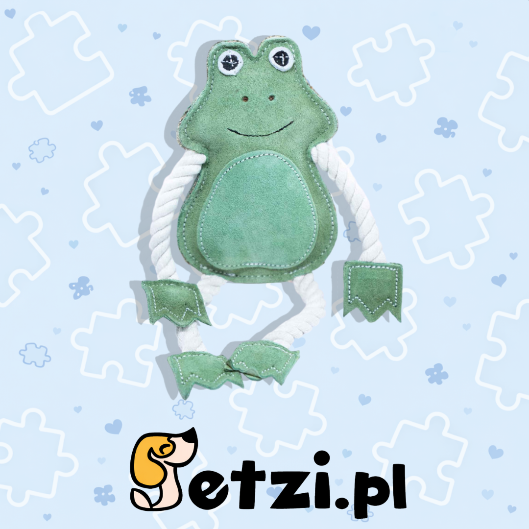 BUBA ECO ŻABA SKÓRA ZE SZNURAMI - ZABAWKA DLA PSIAKA