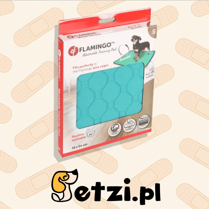 FLAMINGO WASHABLE TRAINING PAD PATSY GREEN S ANTISLIP 54X38CM