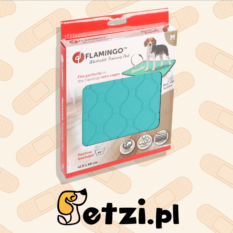FLAMINGO WASHABLE TRAINING PAD PATSY GREEN M ANTISLIP 69X41,5CM