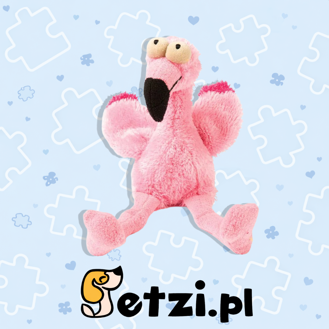 FUZZYYARD FLO FLAMINGO S - MIĘKKA PISZCZĄCA I SZELESZCZĄCA ZABAWKA