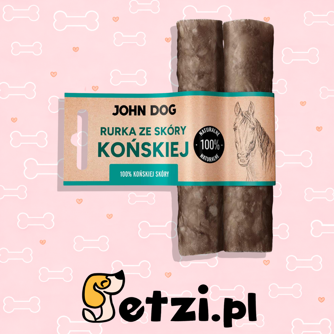 JOHN DOG SUSZONY GRYZAK DLA PSA RURKA ZE SKÓRY KOŃSKIEJ 2 SZT 15CM