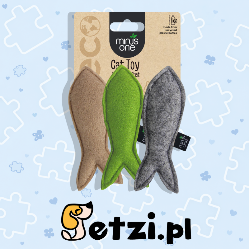 MINUS ONE FELT CAT TOYS - 3 PACK FISH