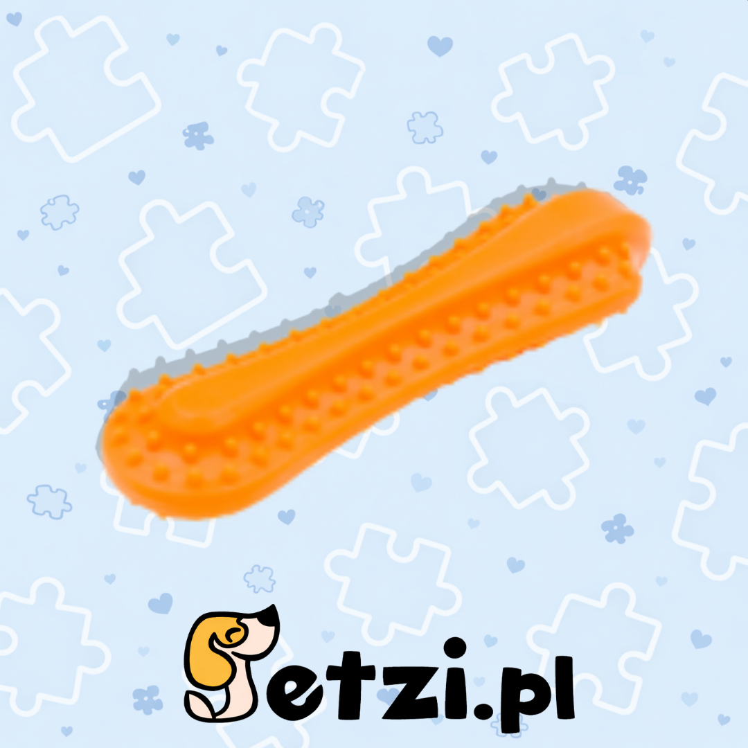 FIBOO FIBOONE PUPPY POMARAŃCZOWY - 9CM - MIĘKKI GRYZAK DLA SZCZENIĄT