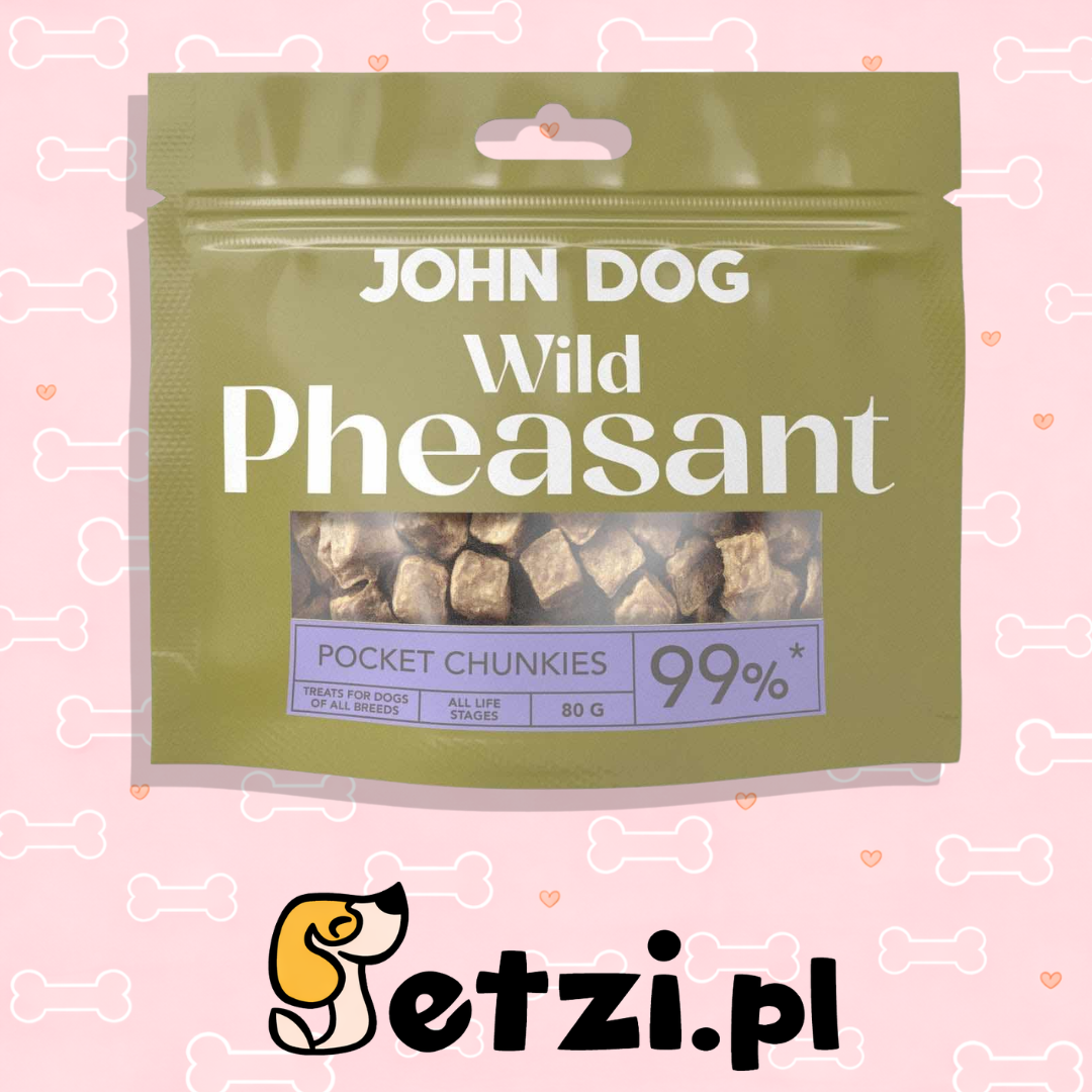 JOHN DOG PRZYSMAKI DLA PSA CHUNKIES WILD POCKET Z BAŻANTA 80G