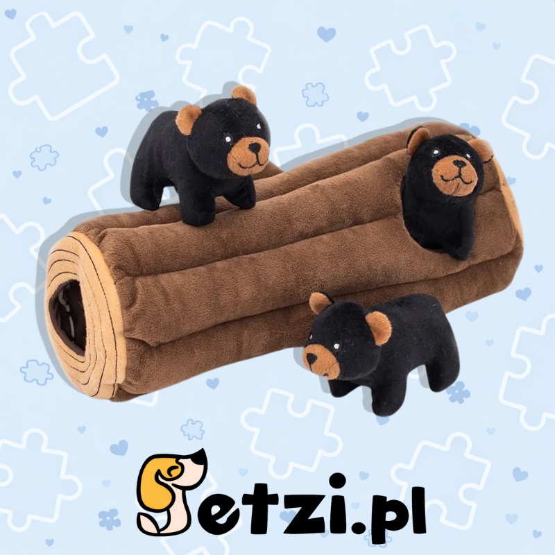 ZIPPY PAWS ZIPPY BURROW BLACK BEAR LOG