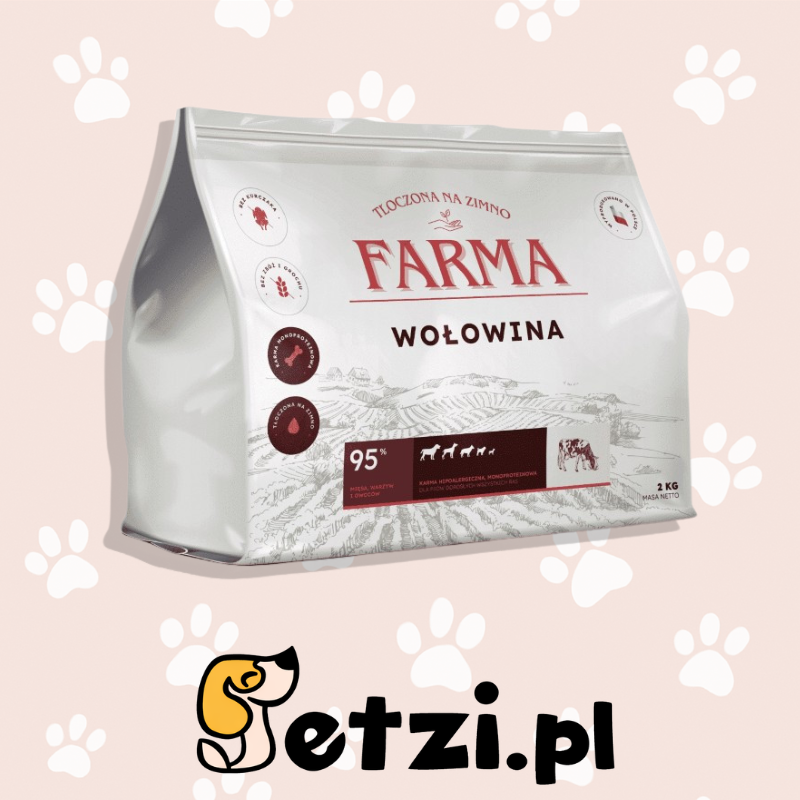 FARMA SUCHA KARMA PIES WOŁOWINA TŁOCZONA NA ZIMNO 2KG