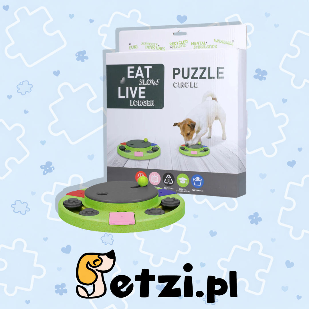 EAT SLOW LIVE LONGER PUZZLE CIRCLE ZABAWKA INTERAKTYWNA DLA PSA