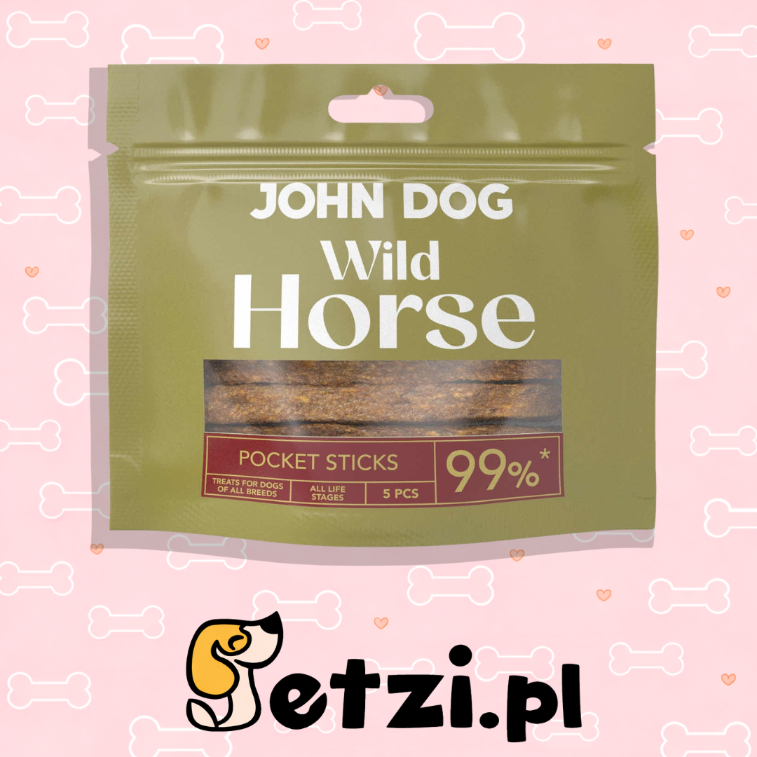 JOHN DOG PRZYSMAKI DLA PSA STICKS WILD POCKET Z KONINY 5SZT