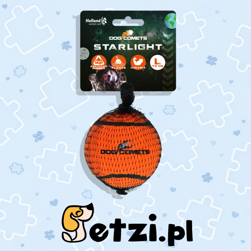 DOG COMETS STARLIGHT TENNIS BALL L ORANGE