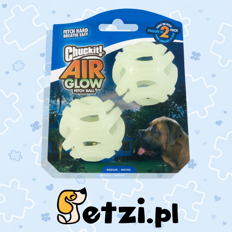 CHUCKIT MAX GLOW AIR FETCH BALL M 2PK