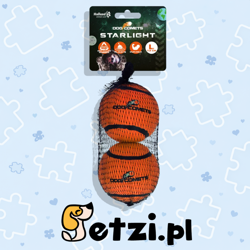 DOG COMETS STARLIGHT STAR TENNISBAL L ORANJE 2ST