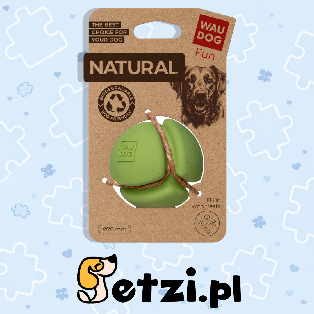 WAUDOG FUN NATURAL PIŁKA 7CM ZIELONY
